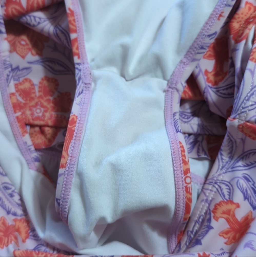 JANIE AND JACK FLORAL SMOCKED BACK 2-PIECE SWIMSUIT - Picture 7 of 12